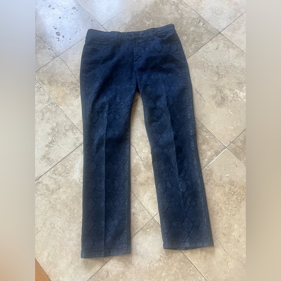 NYDJ ladies navy and black snake print pattern pants 12P. Perfect condition - Picture 7 of 13